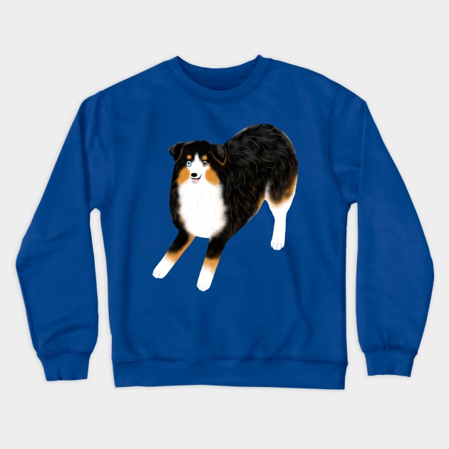 Australian Shepherd (Black Tri) Crewneck Sweatshirt by illucalliart